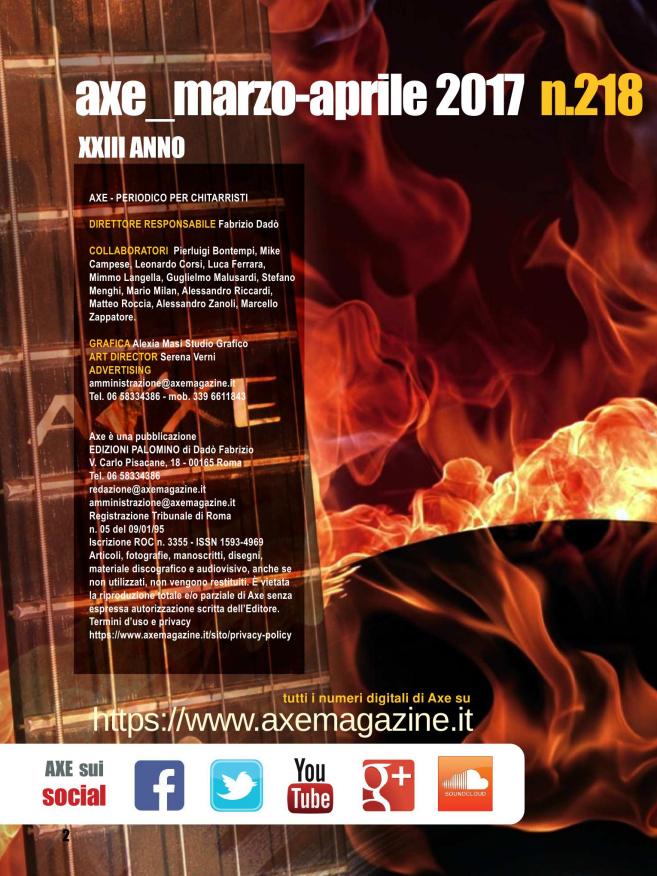 Axe Periodico professionale per chitarristi n. 218, Gianni Rojatti, Gustavo  Assi-Brasil, chitarra elettrica Epiphone 1962 Crestwood Custom, effetto  Electro-Harmonix Blurst, Gibson Les Paul Standard 1960 Giotto vintage,  Scale pentatoniche